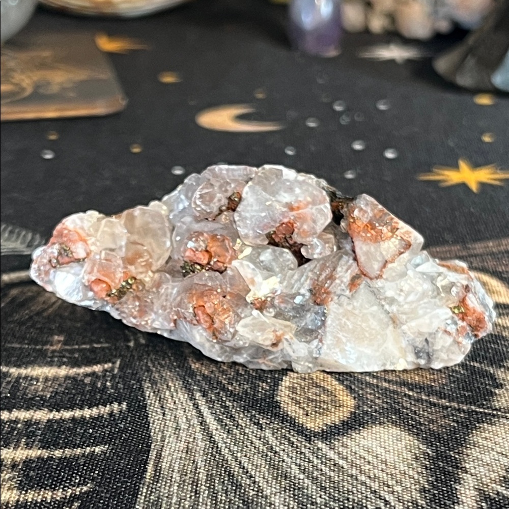 Raw hematoid quartz aka fire quartz cluster